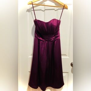 Priscilla of Boston Strapless Plum Satin Gown
